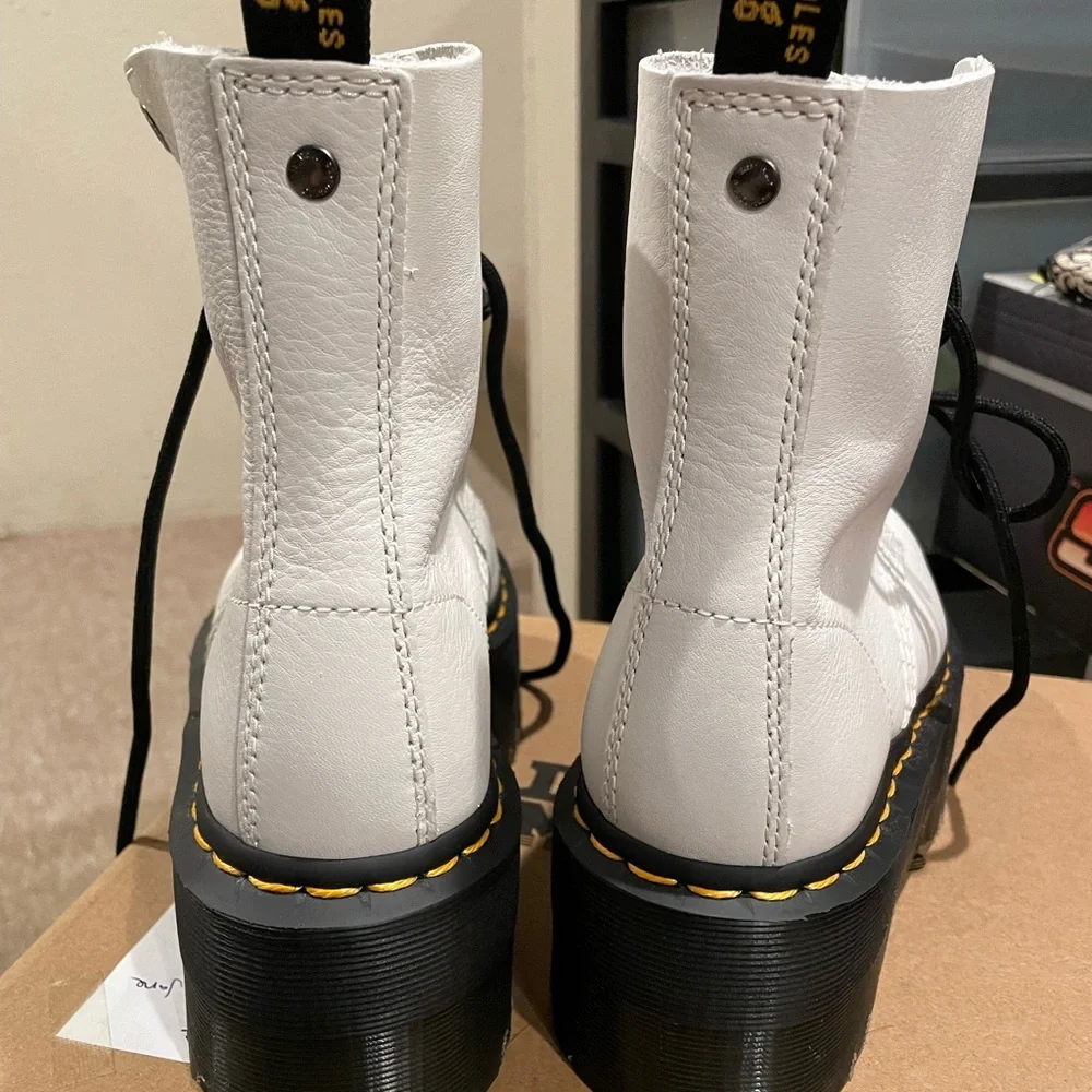Dr. Martens White Pascal Platform Boots - Picture 2 of 4